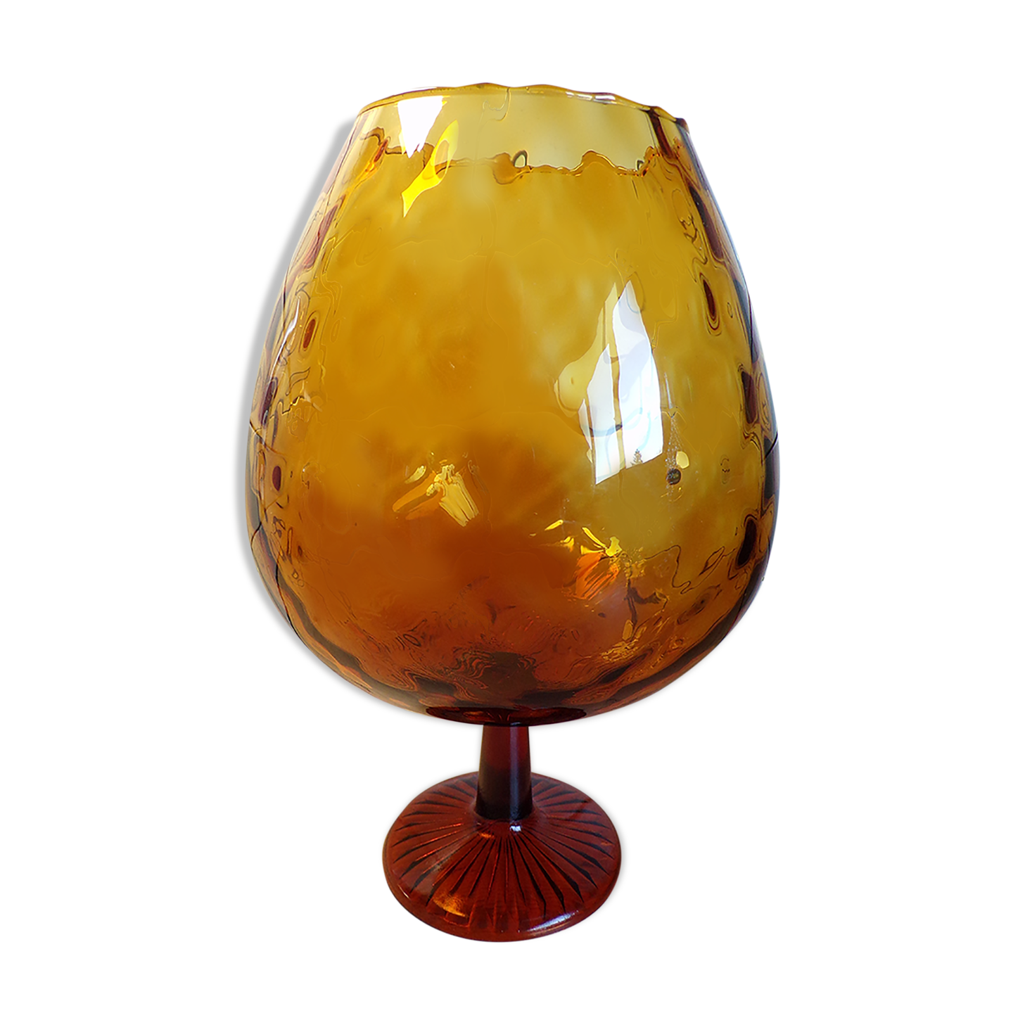 Vase in amber Empoli glass