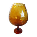 Vase in amber Empoli glass