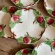 Antique barbotine service with Choisy le Roi apple decorations
