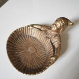 Empty art nouveau pocket in bronze