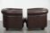 Set of two round cowhide  leather club armchairs in English style