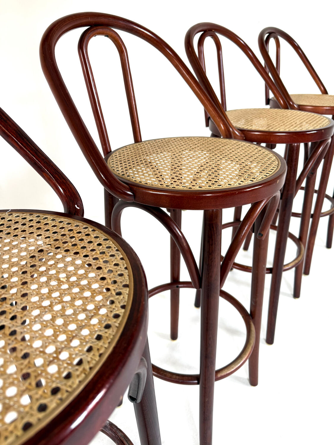 5x vintage rattan barstool, style Thonet ‘60