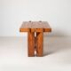Unique brutalist dining table from former Czechoslovakia, 1970s pine wood 1