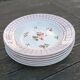 6 Rosa earthenware soup plates by Digoin Sarreguemines, 1950s