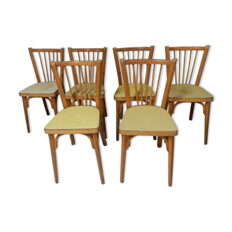 Set of 6 Baumann bistro chairs, 50/60's