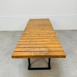 Coffee table with slats 50s bench format style Alain Richard