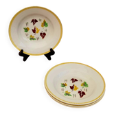 Lot de 4 assiettes creuses Digoin Sarreguemines modèle Sirocco