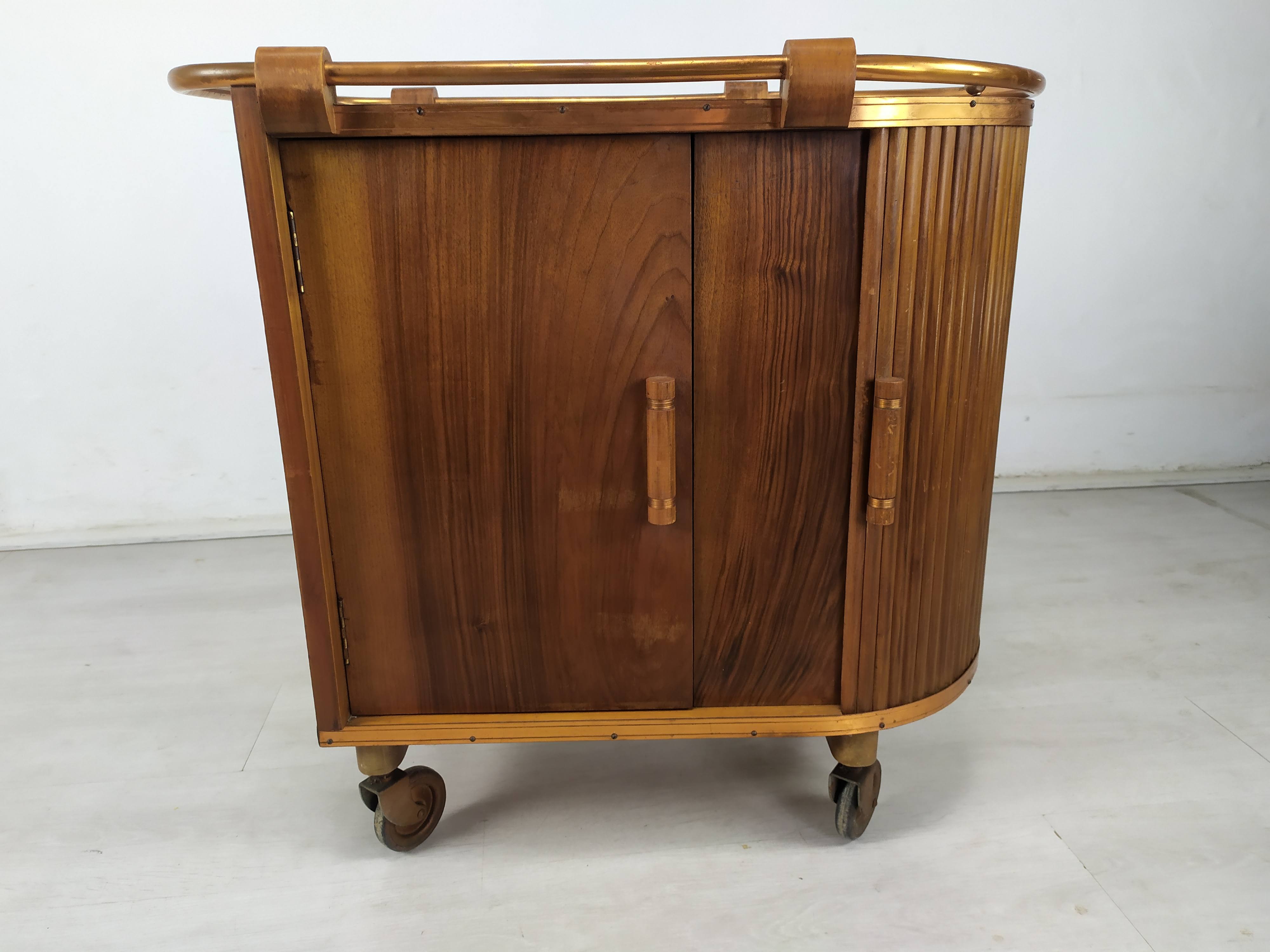 Rolling service art deco bar