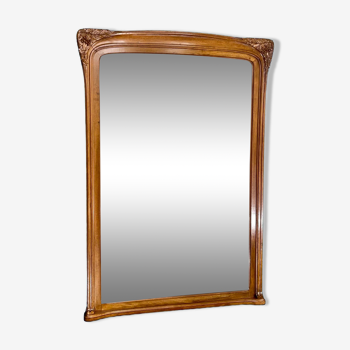 Mirror H150 x 105 cm art nouveau in walnut attributed Gauthier poinsignon