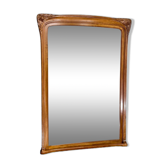 Miroir H150 x 105 cm art nouveau en noyer attribué Gauthier poinsignon