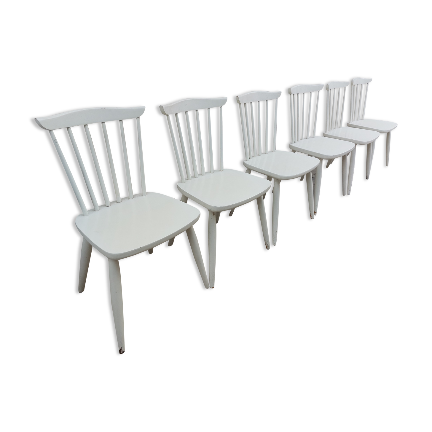 Série de 6 chaises de bistrot vintage