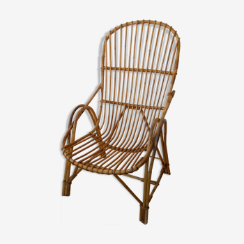 Rattan armchair 50s