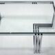 Table basse vintage en chrome et verre, années 1960