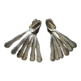 12 silver mocha spoons with flower decoration dating from 1916