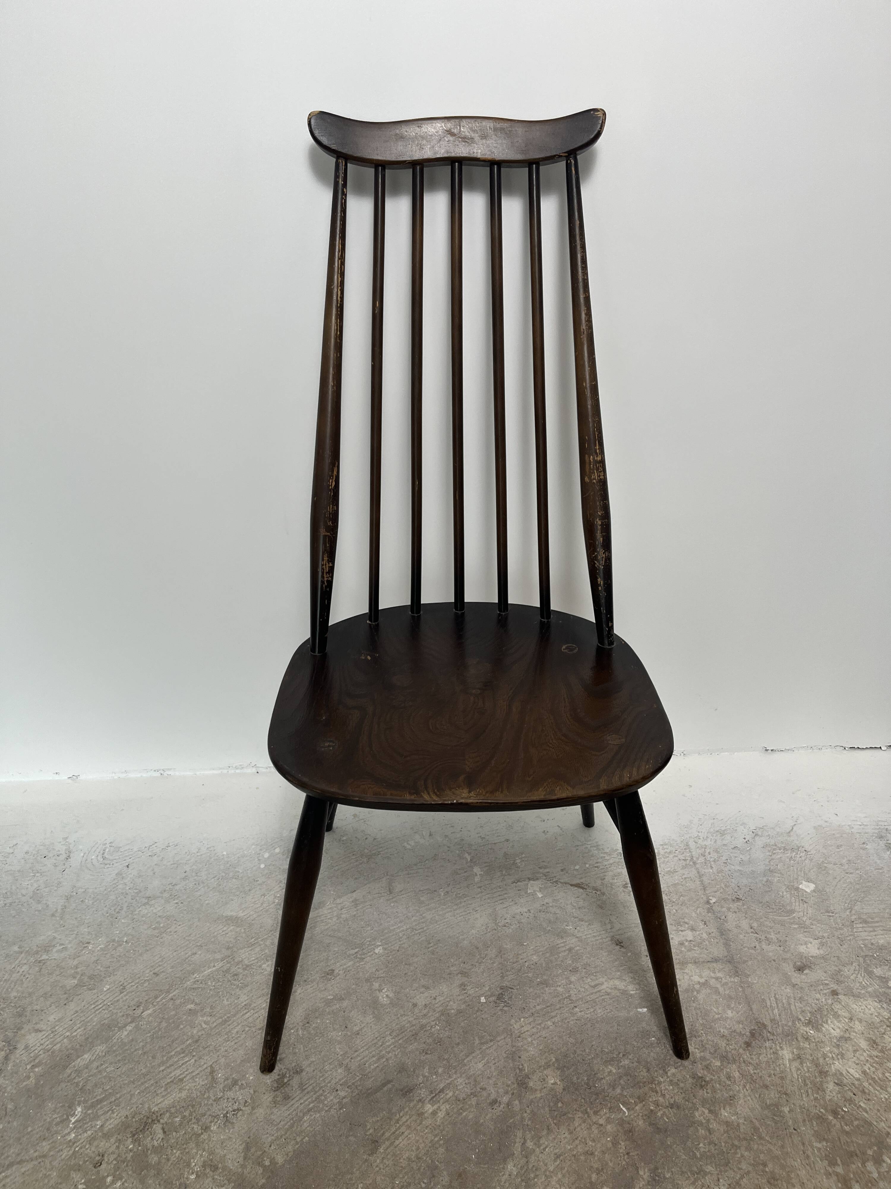 Set of 3 Ercol Goldsmith Scandinavian style wooden chairs