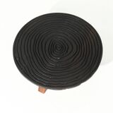 Artisan Solid Oak Round Tripod Coffee Table 1960s