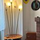 Vintage floor lamp with wooden shelf 50'