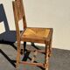 6 rustic style chairs, wood and straw, 1940