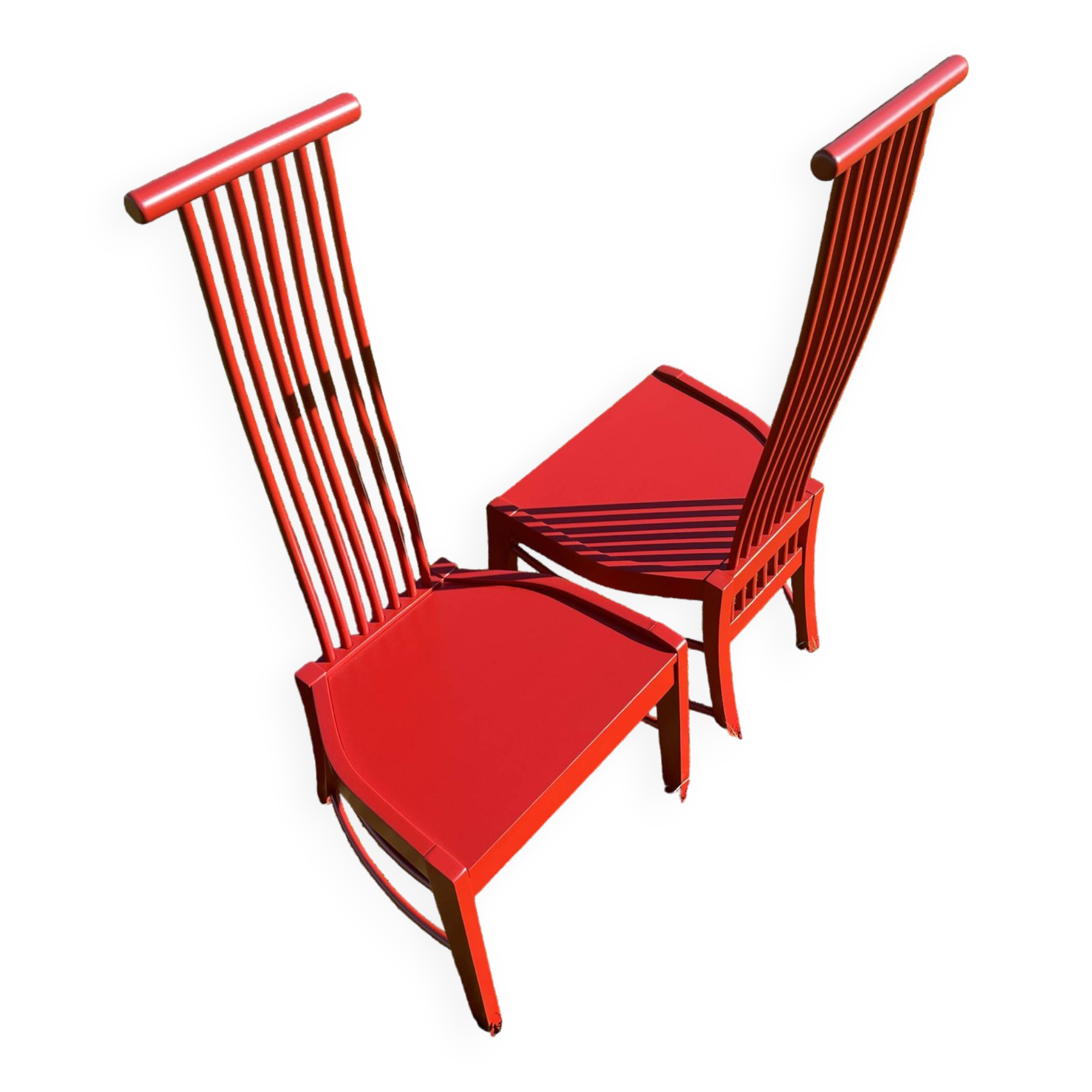 Chaises années 1980 rouges