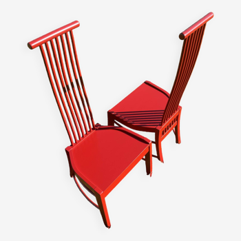 Red 1980s chairs