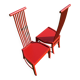 Chaises années 1980 rouges