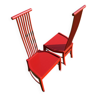 Red 1980s chairs