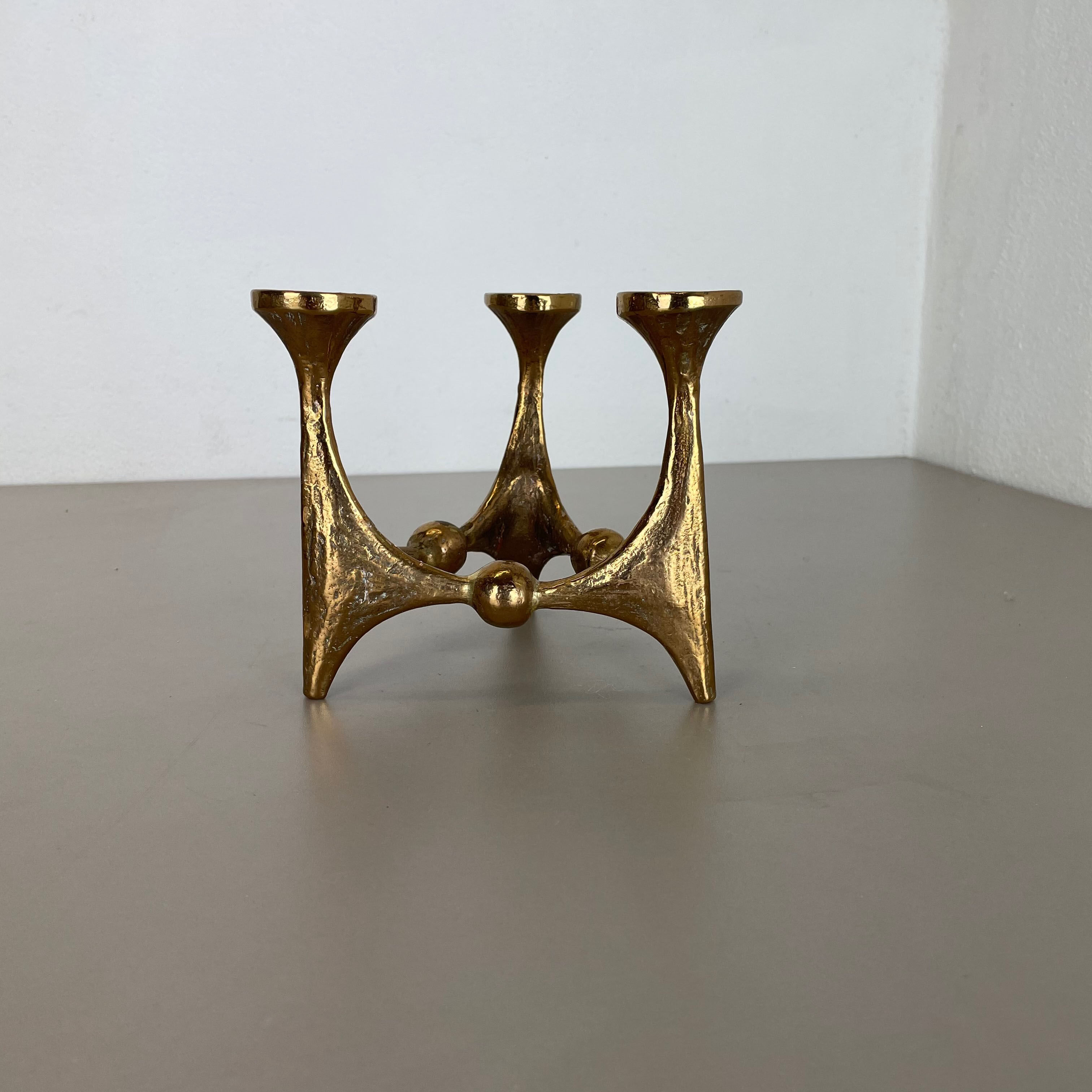 Midcentury Brutalist Bronze Candleholder by Michael Harjes, Germany, 1960s