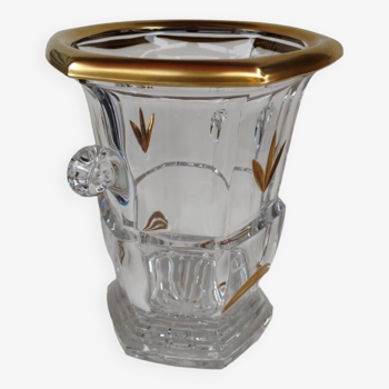 Rare large champagne bucket in crystal from lorraine.