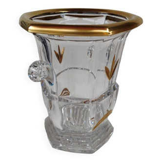 Rare large champagne bucket in crystal from lorraine.