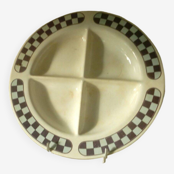 Lustucru earthenware compartmented plate a.cartier-millon grenoble