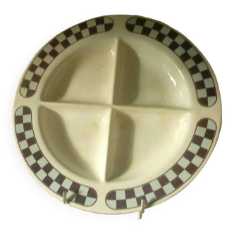 Lustucru earthenware compartmented plate a.cartier-millon grenoble