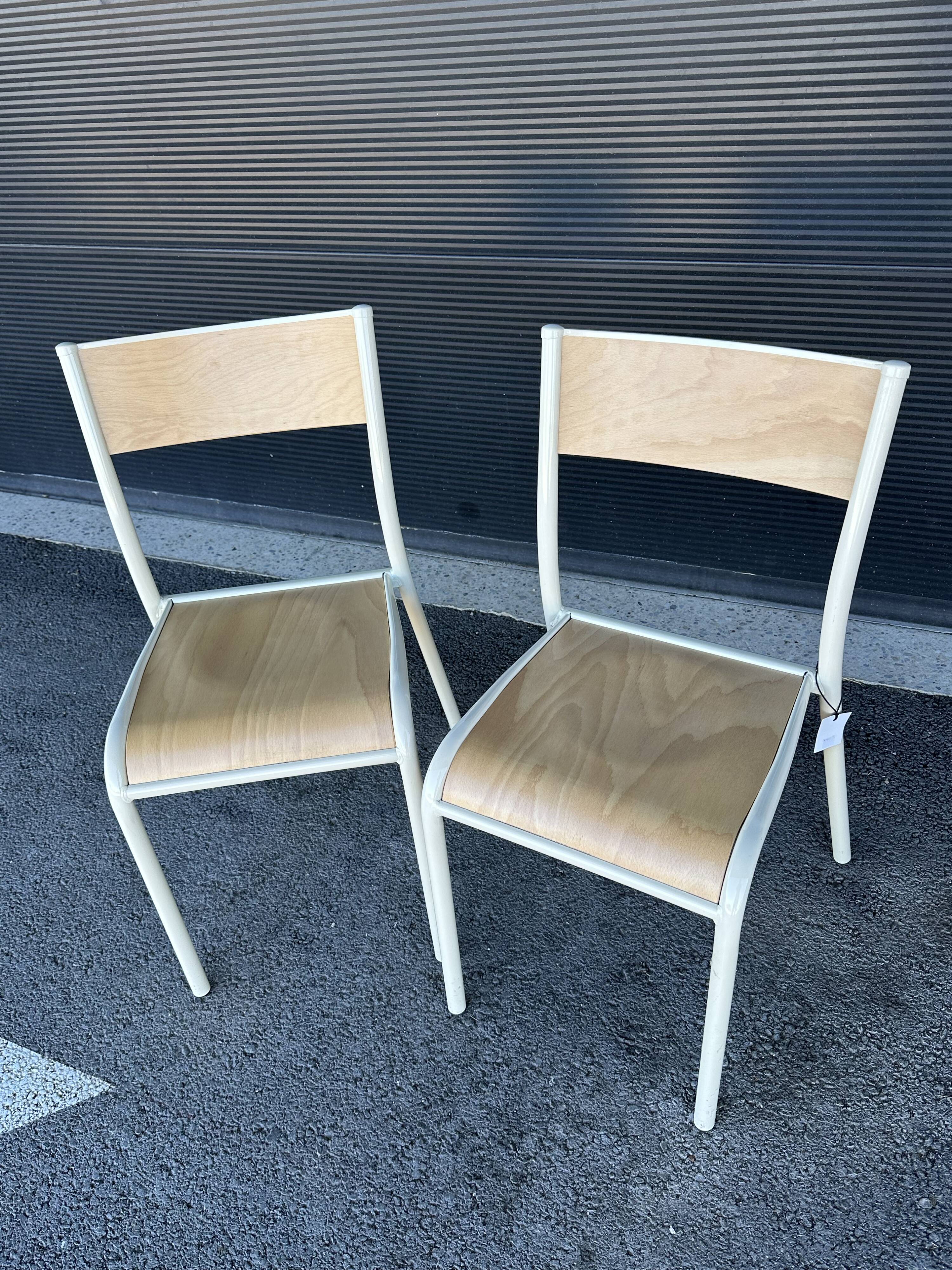 Paire de chaise Mullca 510 version beige et naturel