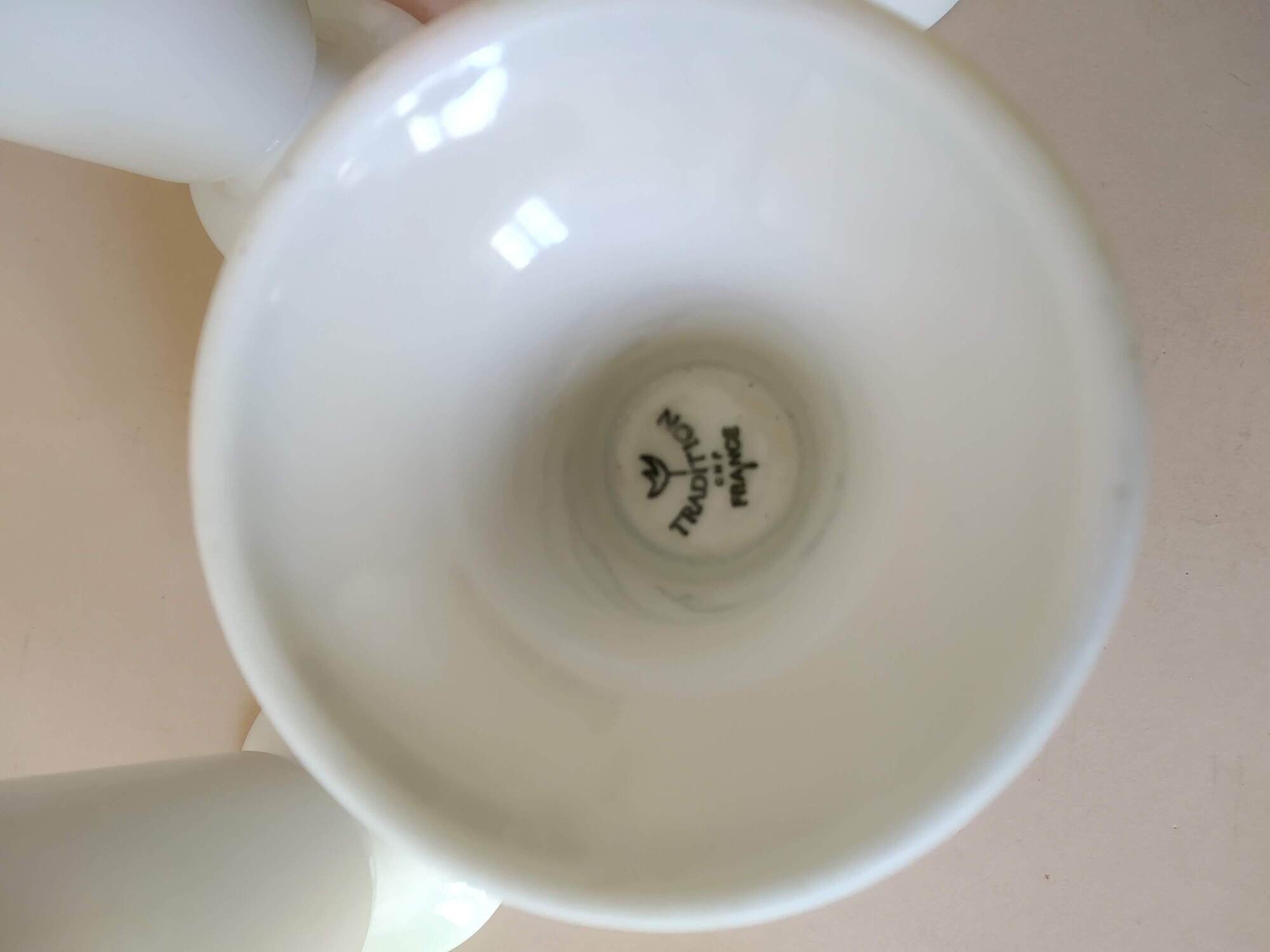 Lot 6 mazagrans white porcelain CNP Vintage