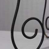 Vintage side table, wrought iron & ceramic tiles, 1950s design.