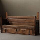 Folk art chest bench, Catalonia, 1800