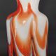 Modernist opaline vase Murano Carlo Moretti 60s-70s orange blue white