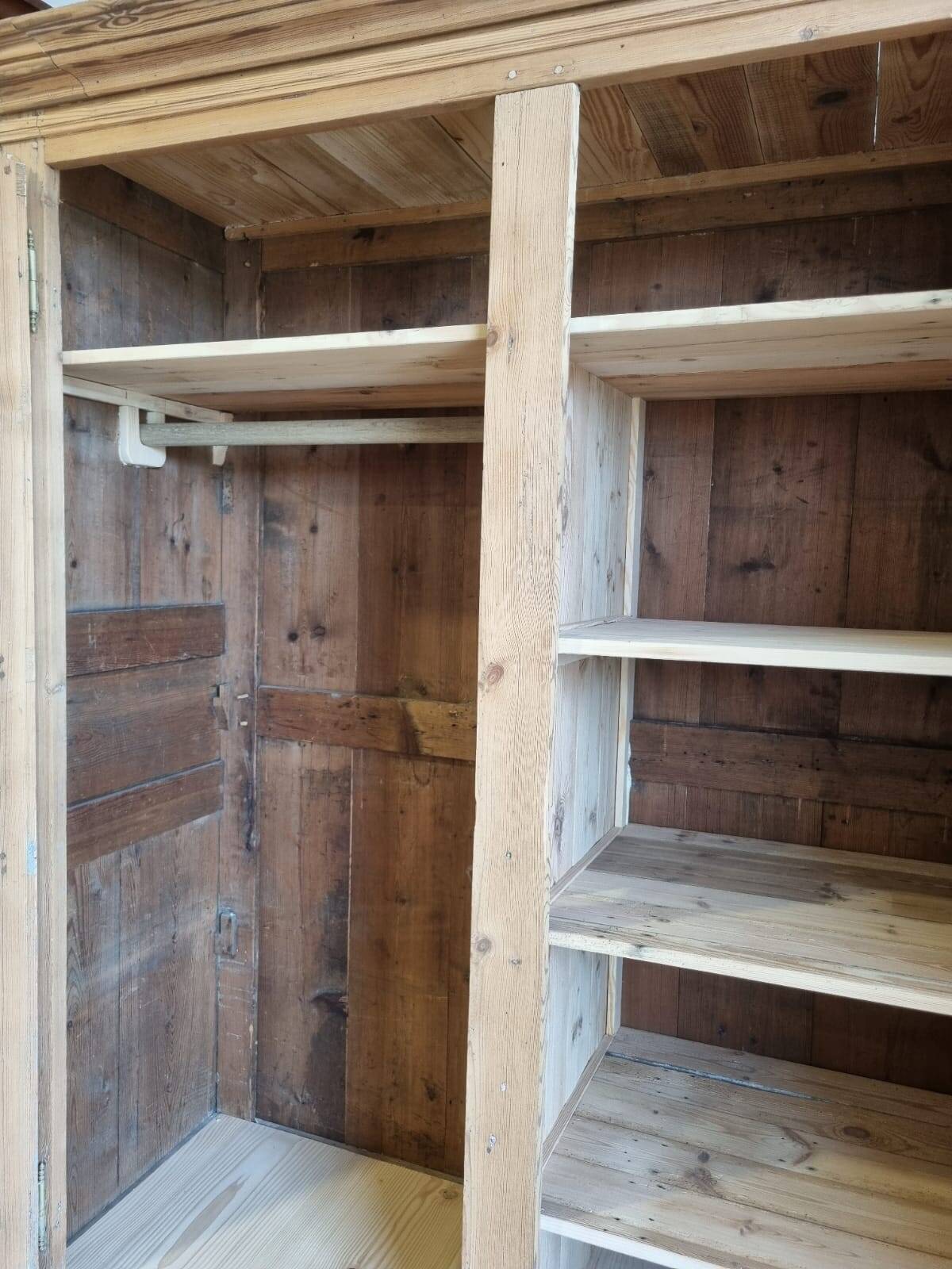 Restored late 19th-century pitch pine wardrobe