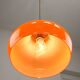 Suspension italienne vintage en verre orange et laiton