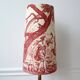 Red toile de Jouy lampshade, Diana the Huntress Greek goddess