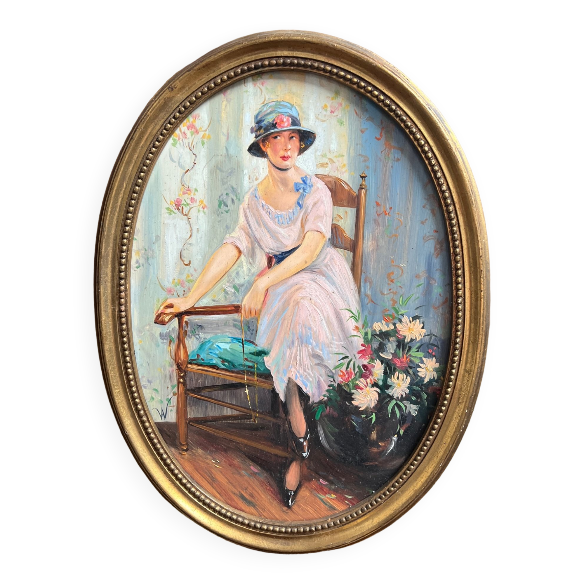 Portrait of a lady in Art Deco style