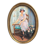 Portrait of a lady in Art Deco style