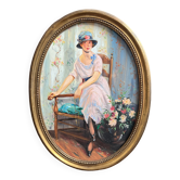 Portrait of a lady in Art Deco style