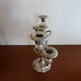 Chandelier 5 burners vintage silver metal