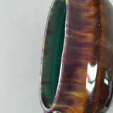 Oval ceramic vase with handles, glazed, 20th century.