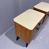 Tables de nuit entièrement restaurées par Jindřich Halabala pour ÚP Závody, années 1950, Tchécoslovaquie