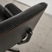 Lounge Chair and ottoman in black leather by Charles & Ray Eames, Vitra