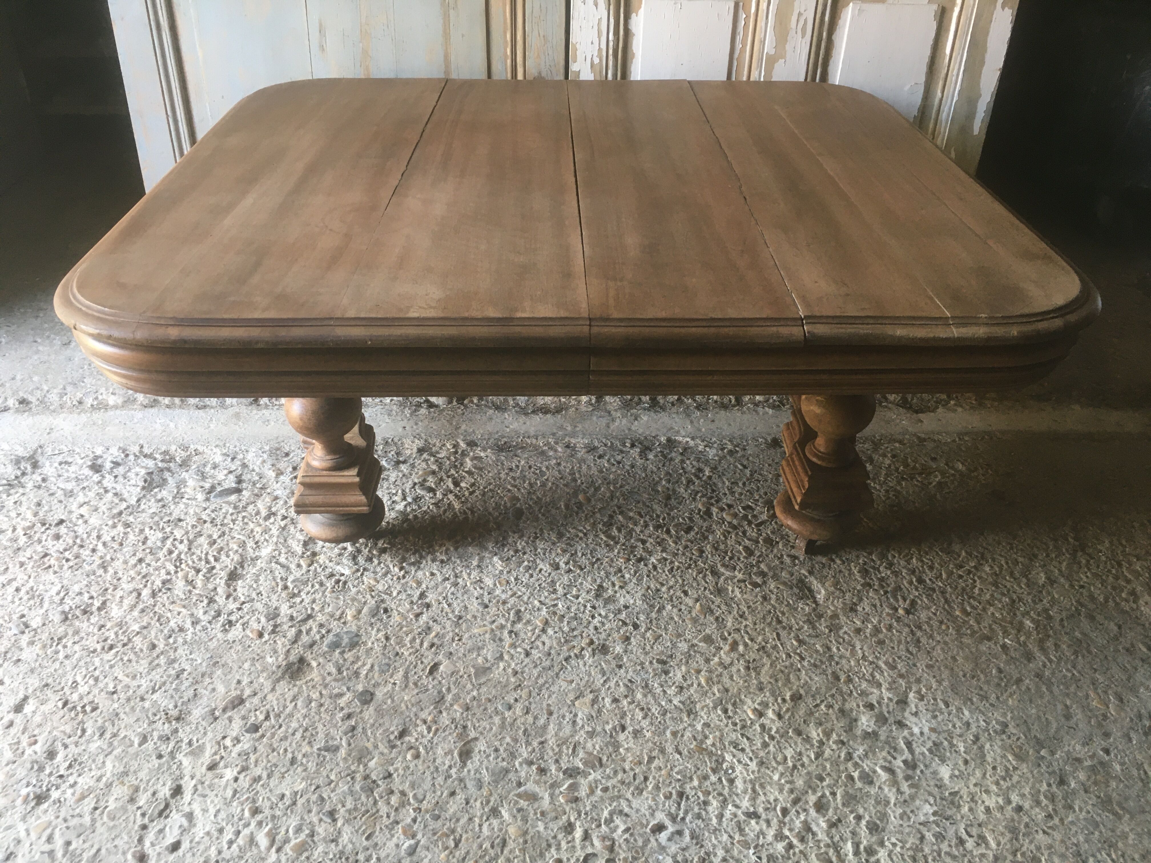 Oak coffee table on casters