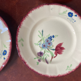 6 dessert plates decorated with field flowers