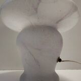 Postmodern White Murano Glass Table Lamp with a Pink Marble Effect, Italy