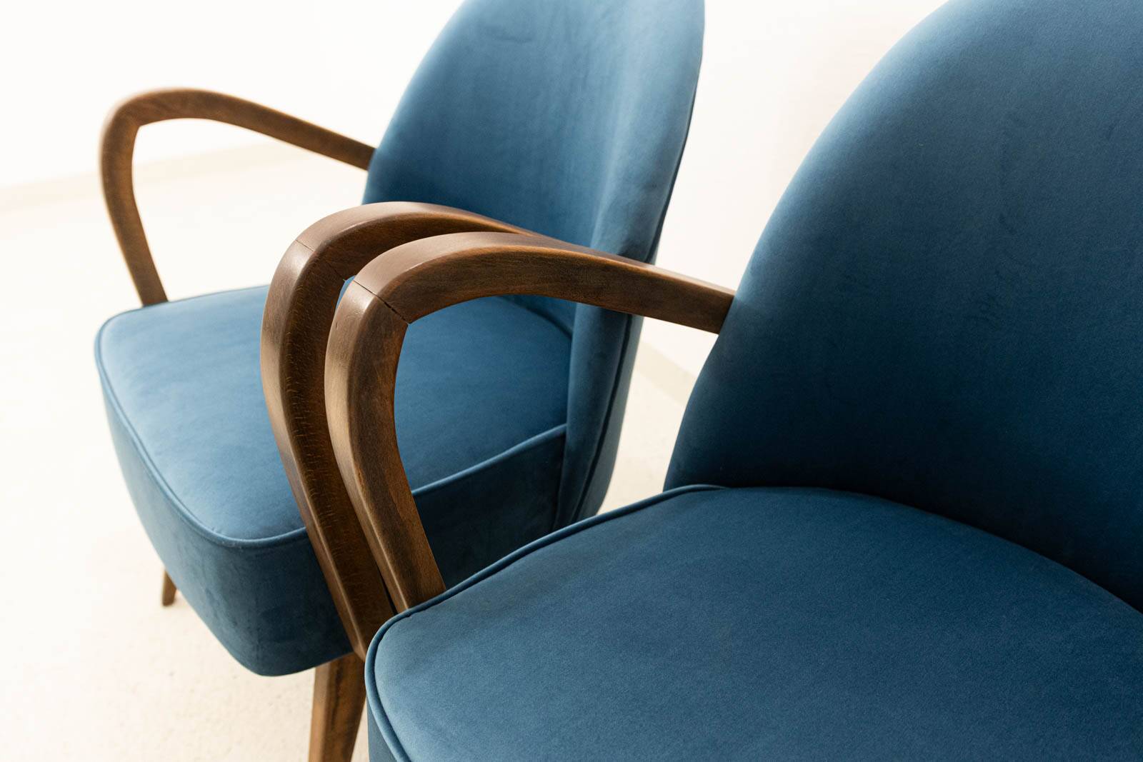 Pair of mid-century cocktail chairs, Poland, 1950s